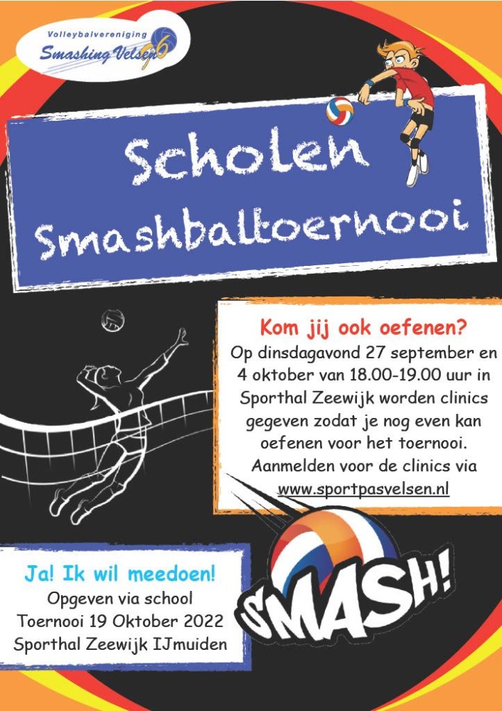 Smashbaltoernooi in sporthal Zeewijk